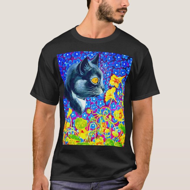 Katze in Blume T-Shirt (Vorderseite)