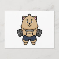 Katze in Bodybuilding mit Barbell