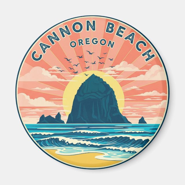 Katze in Cannon Beach Oregon Magnet (Vorne)