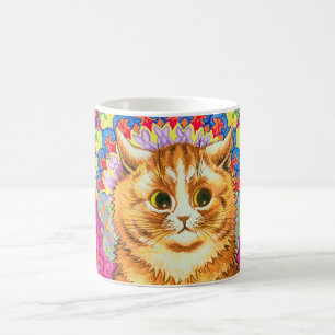 Katze in dekorativem Muster, Louis Wain Kaffeetasse