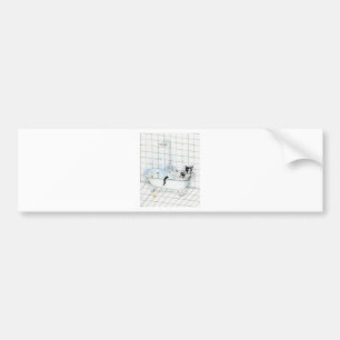 Katze in der Badewanne Autoaufkleber
