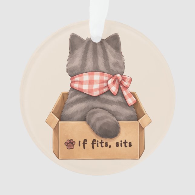 Katze in der Box Ornament (Vorderseite)