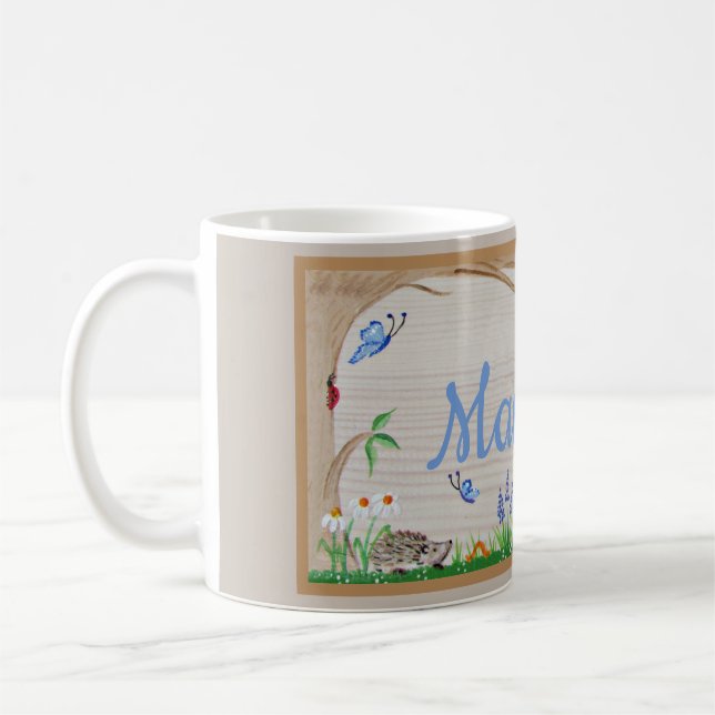 Katze in der Garten-Tasse Kaffeetasse (Links)