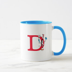 Katze in der Hat Balancing Act Monogram D Tasse