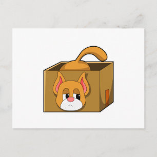 Katze in der Kiste Postkarte