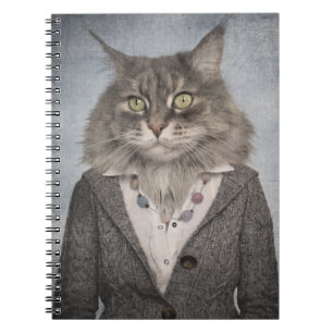 Katze in der Kleidung Notizblock