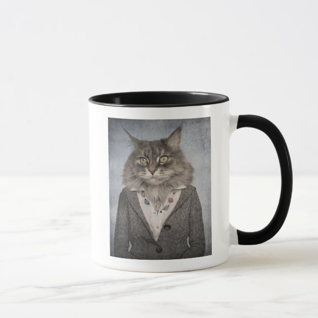 Katze in der Kleidung Tasse (Rechts)