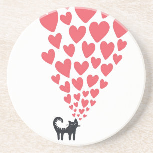 Katze in der Liebe Getränkeuntersetzer