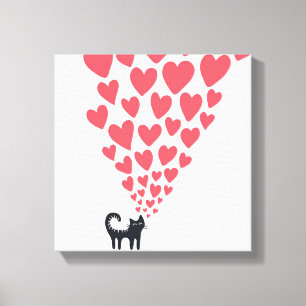 Katze in der Liebe Leinwanddruck