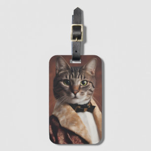 Katze in der Rauchjacke Gepäckanhänger