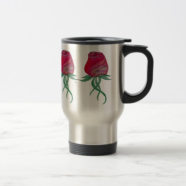 Katze in der Rose für die, die reisen Reisebecher (Rechts)