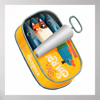 Katze in der Sardinendose Poster