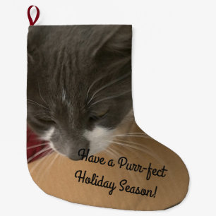 Katze in der Schachtel Großer Weihnachtsstrumpf