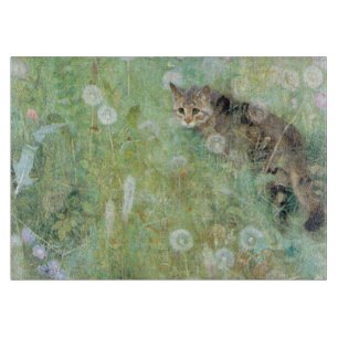 Katze in der Sommer-Wiese, Bruno Liljefors Schneidebrett