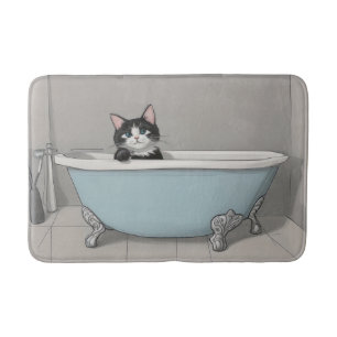 Katze in der Wanne Badematte