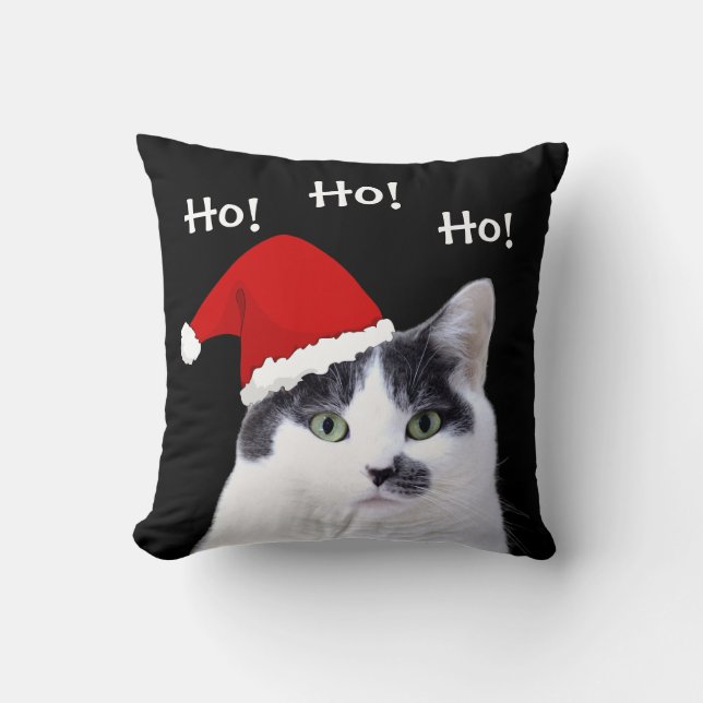 Katze in der Weihnachtsmannmütze Weihnachten Kissen (Vorderseite)