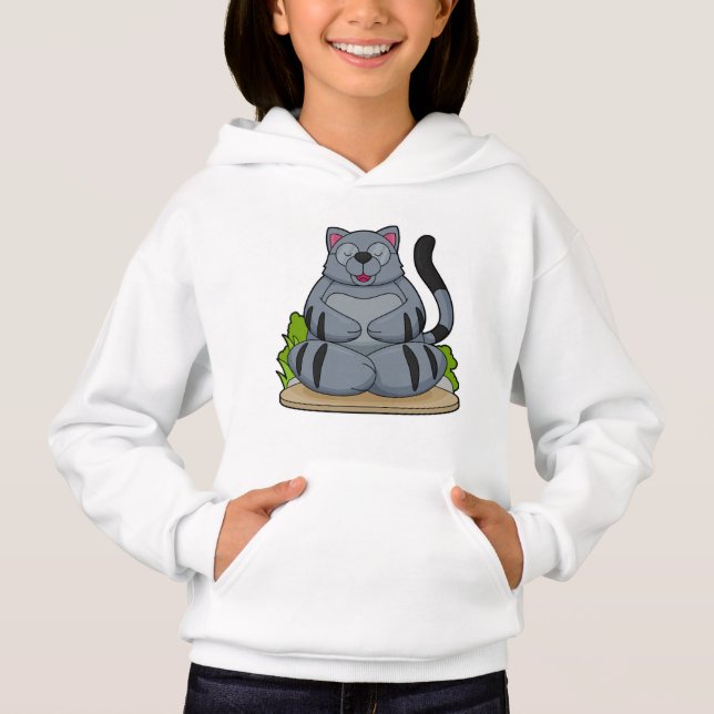 Katze in der Yoga-Fitness Hoodie (Vorderseite)