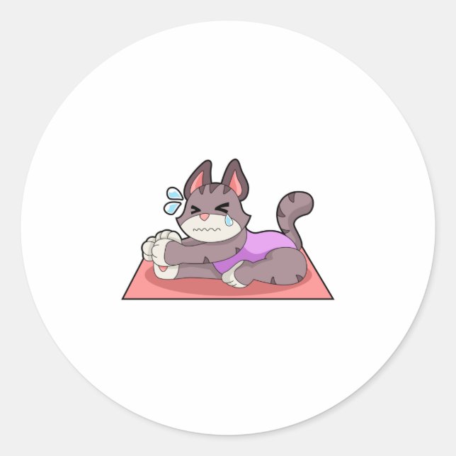 Katze in der Yoga-Fitness Runder Aufkleber (Vorderseite)