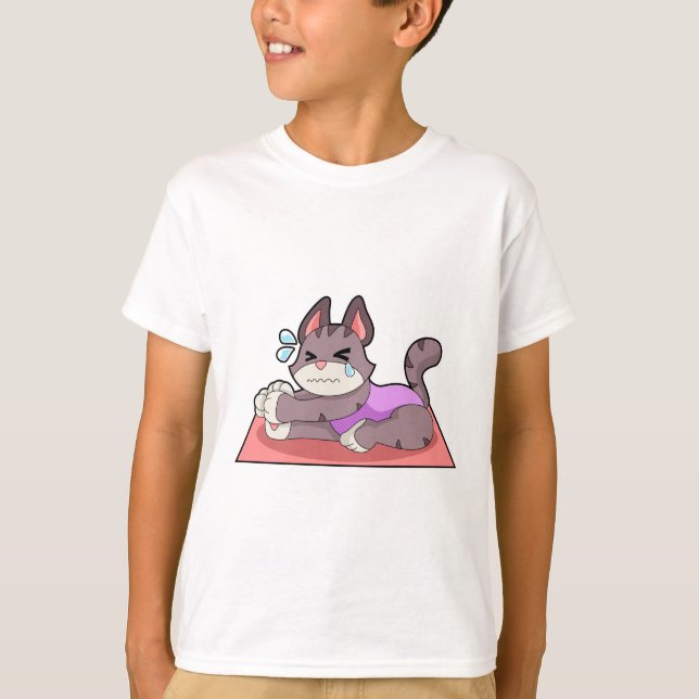 Katze in der Yoga-Fitness T-Shirt (Vorderseite)