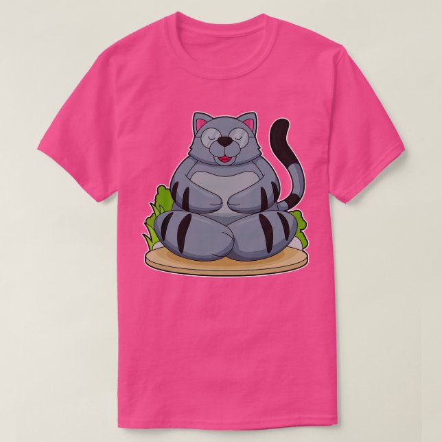 Katze in der Yoga-Fitness T-Shirt (Design vorne)