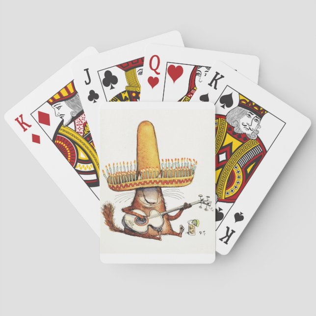 Katze in ein Sombrero-Spielkarten Spielkarten (Rückseite)
