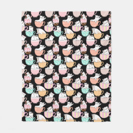 Katze in einem Cup Muster Design 01 w Fleecedecke