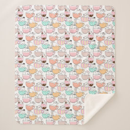 Katze in einem Cup Muster Design 01 w Sherpadecke