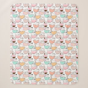 Katze in einem Cup Muster Design 01 w Sherpadecke