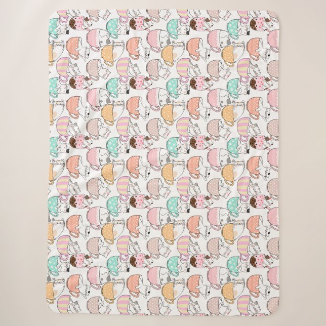 Katze in einem Cup Muster Design 01 w Sherpadecke (Vorderseite)
