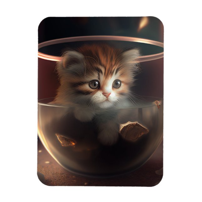 Katze in einem durchsichtigen, flexiblen Foto-Magn Magnet (Vertikal)