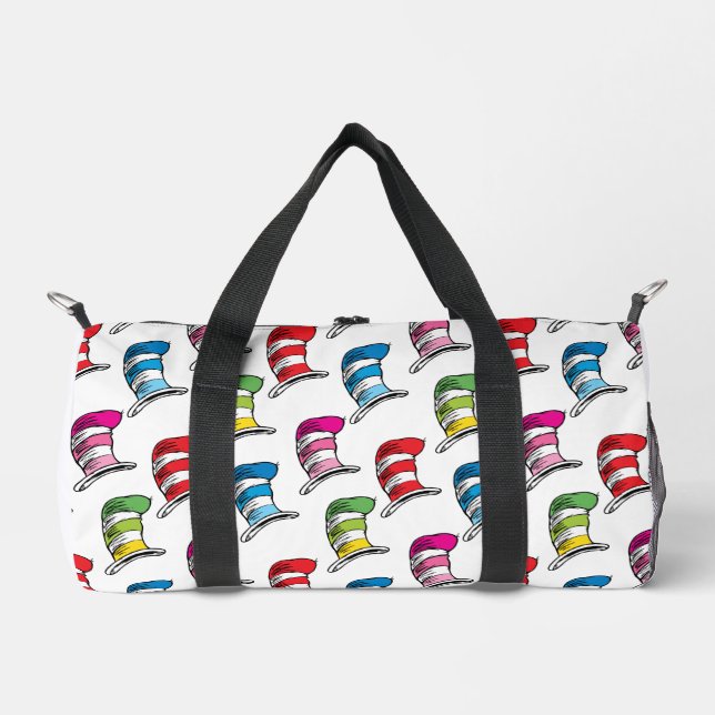 Katze in einem farbenfrohen Hutmuster Duffle Bag (Vorderseite)