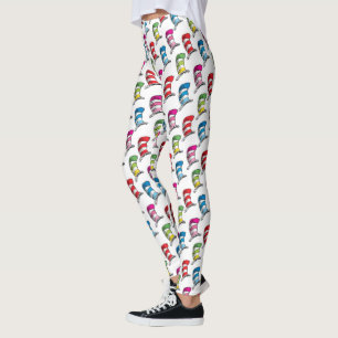 Katze in einem farbenfrohen Hutmuster Leggings