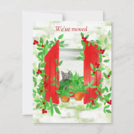 Katze in einem Fenster Neue Zuhause Flat Note Card Mitteilungskarte