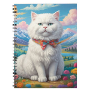 Katze in einem Field-Notebook Notizblock