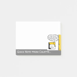 Katze in einem Flach-Design mit Cartoon Cat Post-it Klebezettel
