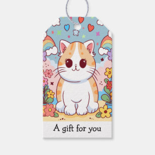 Katze in einem Gartenkatzen Geschenk für Sie Geschenkanhänger