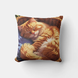Katze in einem Korb halten Kissen