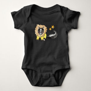 KATZE IN EINEM LION-ANZUG-KABEL-KÖRPER BABY STRAMPLER