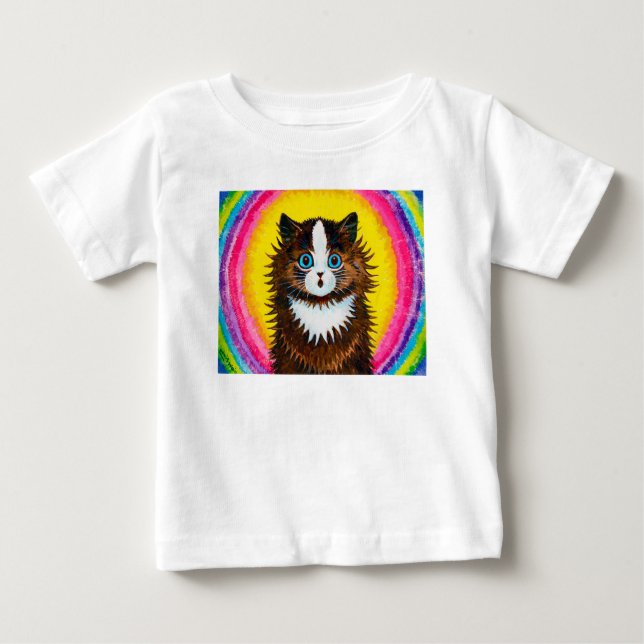 Katze in einem Regenbogen, Louis Wain Baby T-shirt (Vorderseite)