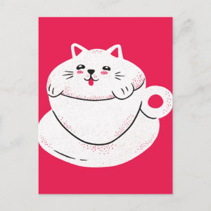 Katze in einem Teacup Postkarte