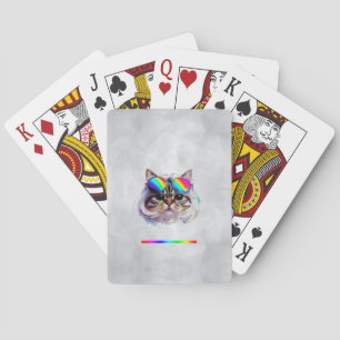 Katze in einer Perücke + Sonnenbrille (Gemälde #3 Spielkarten