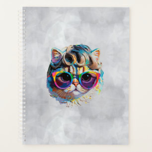 Katze in einer Perücke + Sonnenbrille (Gemälde #4) Planer