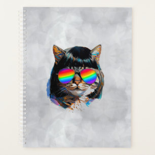 Katze in einer Perücke + Sonnenbrille (Gemälde #5) Planer