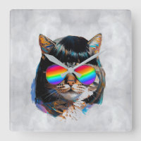 Katze in einer Perücke + Sonnenbrille (Gemälde #5)