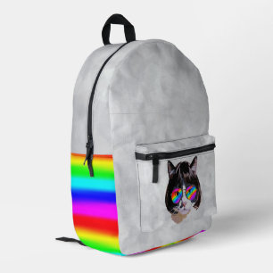 Katze in einer Perücke + Sonnenbrille (Gemälde #8 Bedruckter Rucksack