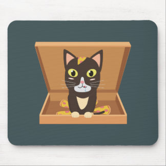 Katze in einer Pizzabox Mousepad