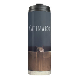 Katze in einer Schachtel. Der Zen-Katzenmeister. Thermosbecher