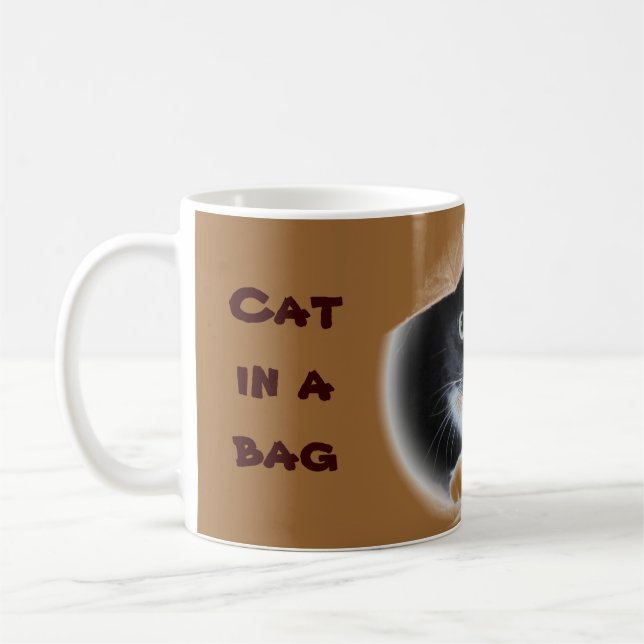 Katze in einer Tasche Kaffeetasse (Links)