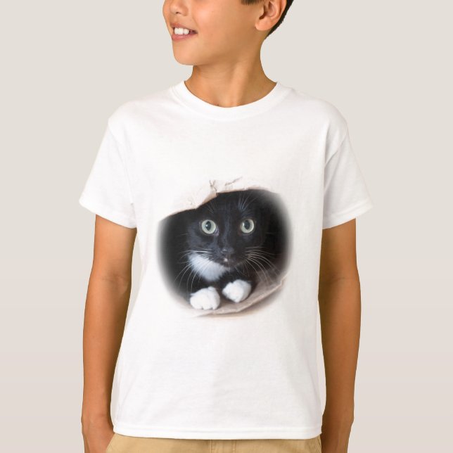 Katze in einer Tasche T-Shirt (Vorderseite)