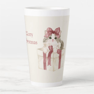 Katze in einer Weihnachtsbox Milchtasse